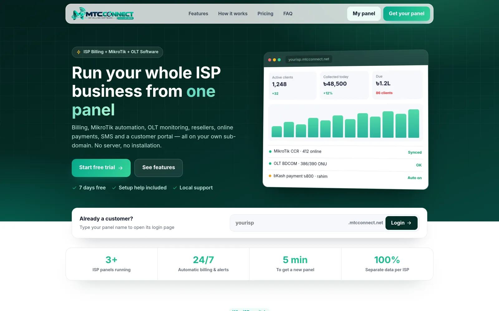 MTC Connect ISP Management Software